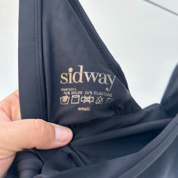 Sidway Two Piece Bikini Bathing Suit Swim Medium Small Black Cheeky Barbara - Picture 7 of 10